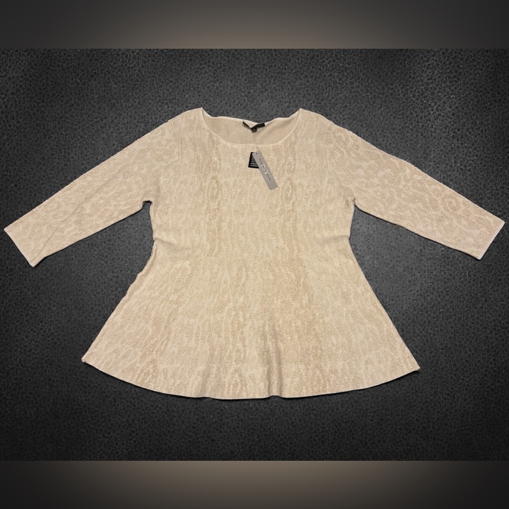 Preston & York Cream Textured Lightweight Sweater